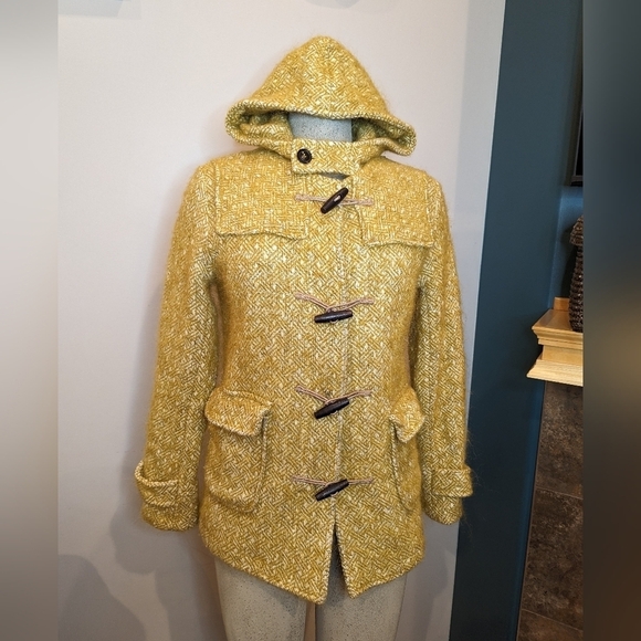 Leon and Harper, yellow Wool & Mohair duffle jacket Euro L - Picture 1 of 17